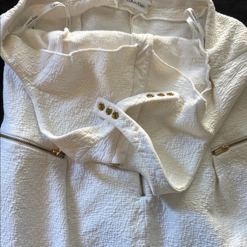 Calvin Klein Ivory Textured Backless Dress - Picture 4 of 7